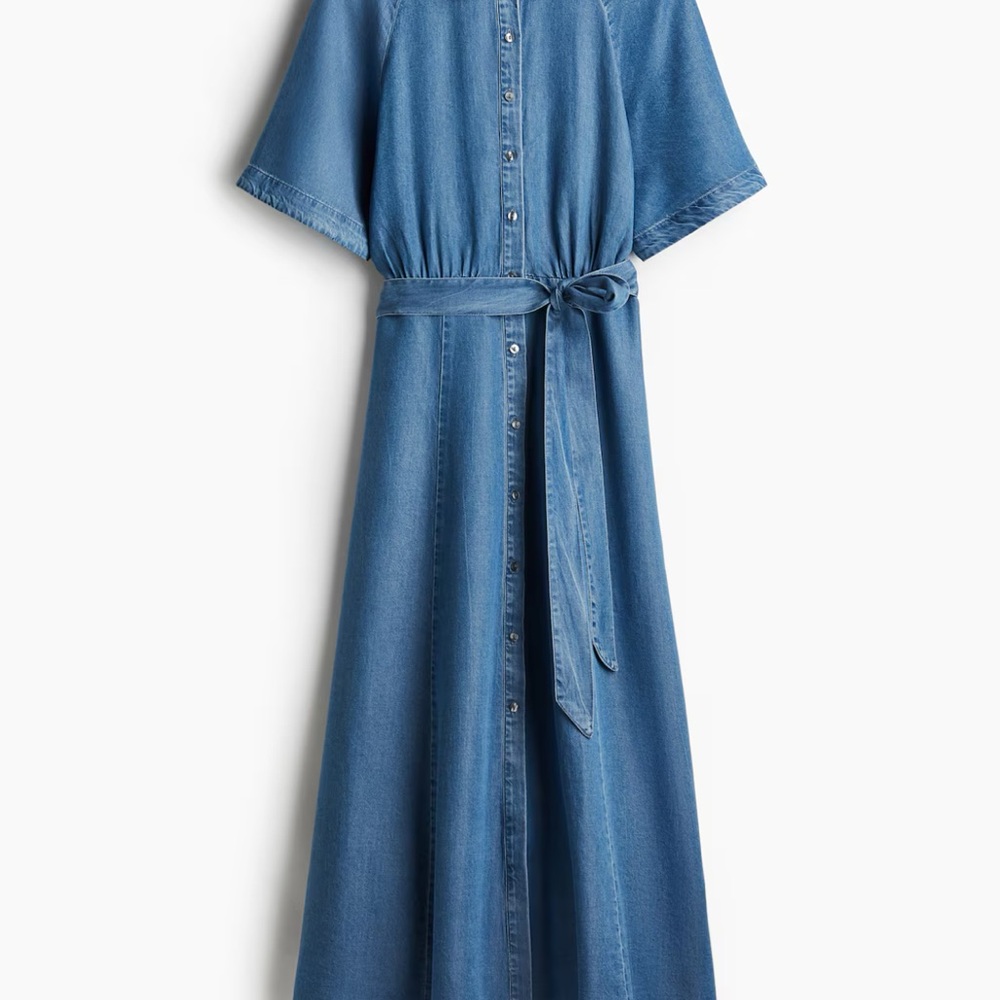 H&M tie-belt denim dress Sz M